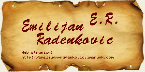 Emilijan Radenković vizit kartica